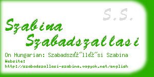 szabina szabadszallasi business card